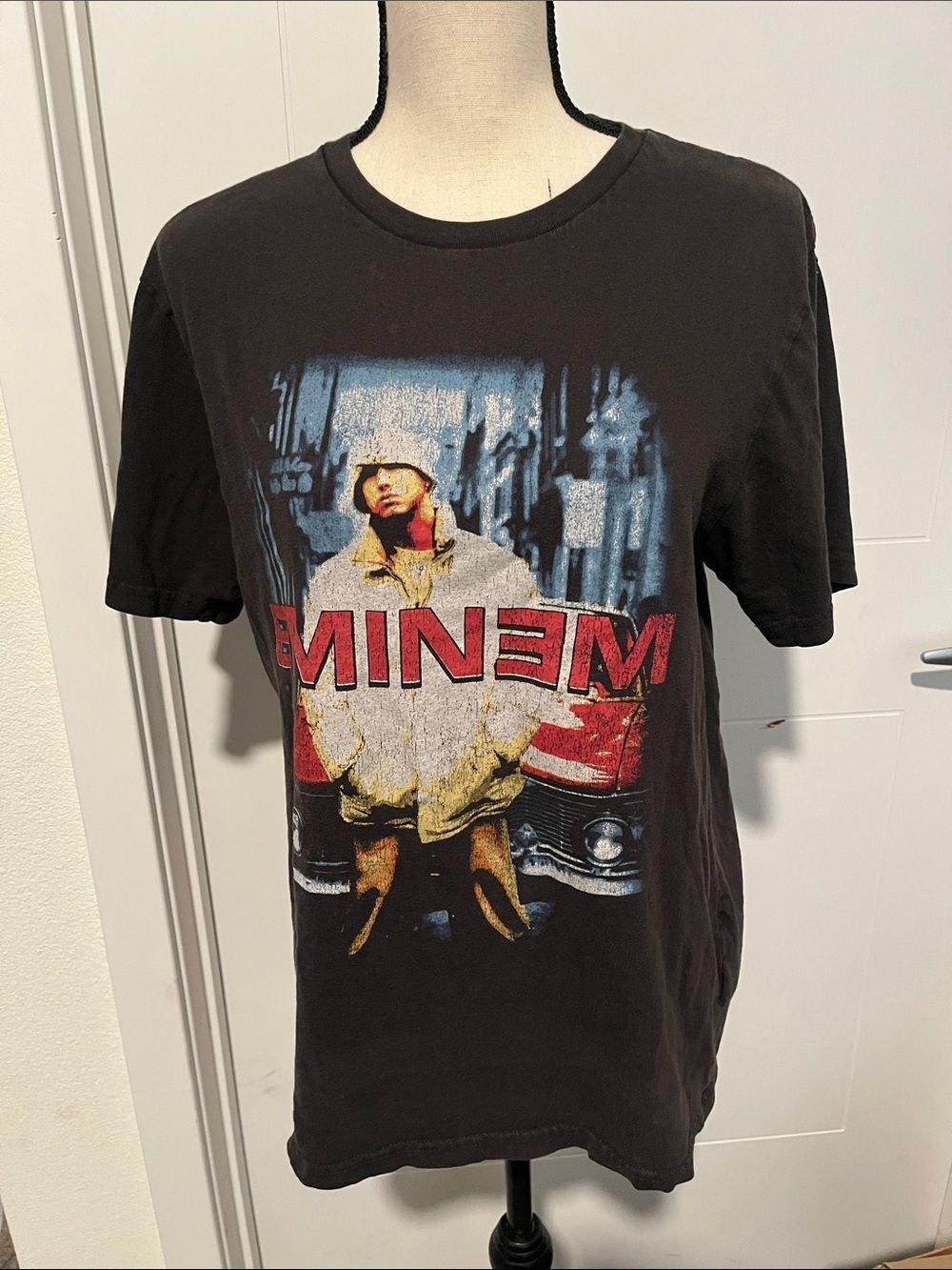 Eminem Music Artist Black Distressed Graphic Pullover T-Shirt Concert